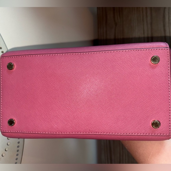 Michael Kors Pink Saffiano Leather Top Handle Bag with Charm - Picture 10 of 13